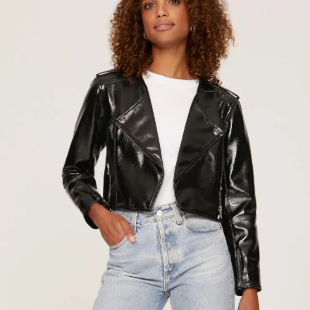AS by DF Faye Recycled Leather Jacket black size small